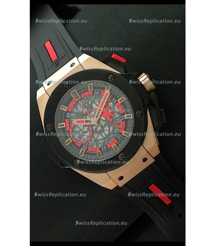 Hublot King Power Limited Edition Swiss Replica Rose Gold Watch 