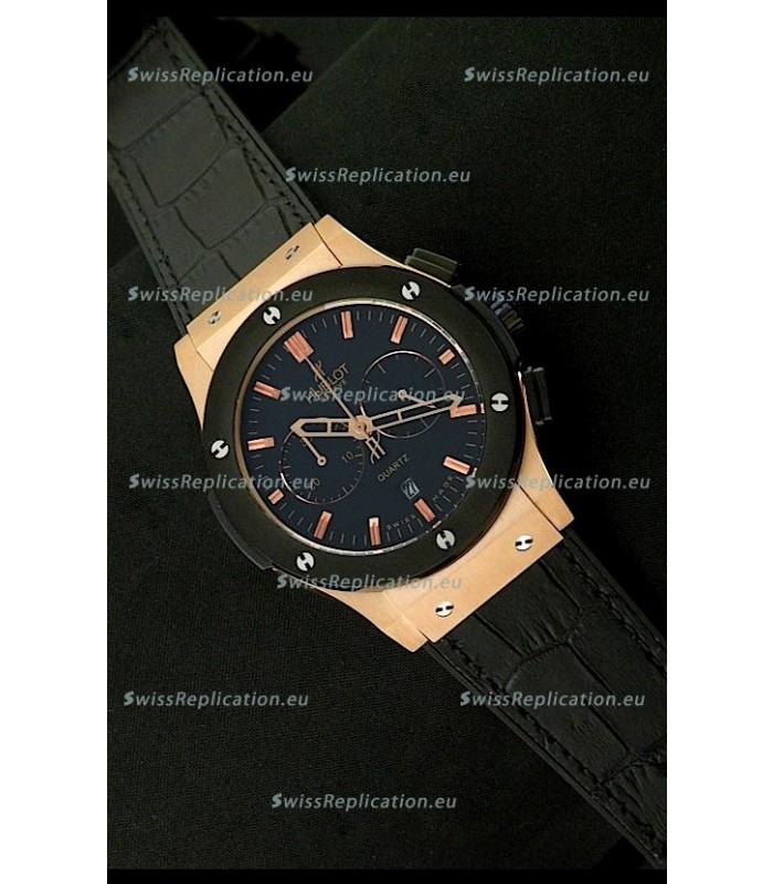Hublot Big Bang Classic Fusion Chrono Quartz Watch with Ceramic Bezel