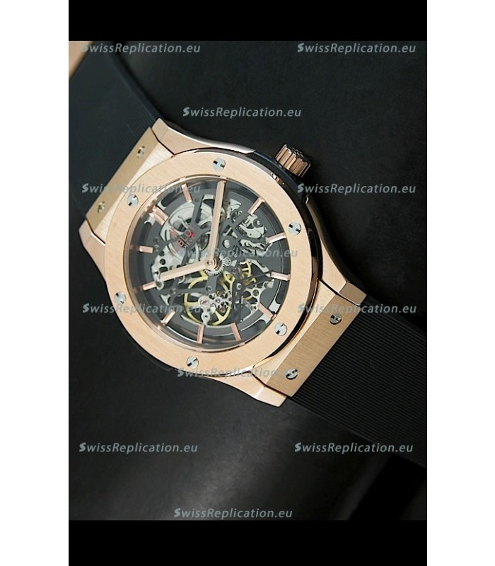Hublot Classic Fusion Japanese Replica Watch in Pink Gold Casing
