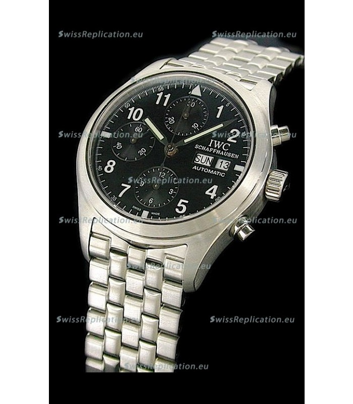 IWC Pilot Replica Watch in Black Dial