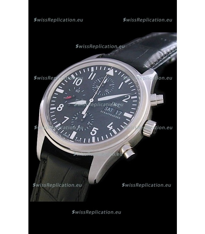 IWC Pilot Swiss Replica Watch in Black Dial