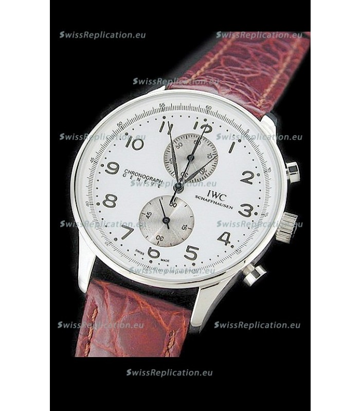 IWC Schaffhausen Japanese Replica Watch in White Dial
