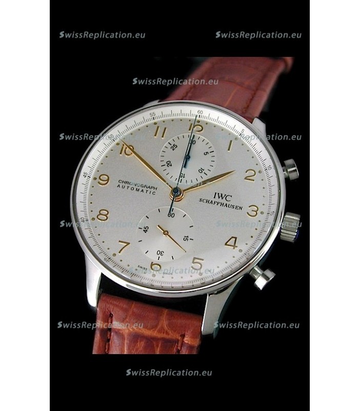 IWC Portuguese Chronograph Swiss Replica Watch in White Dial