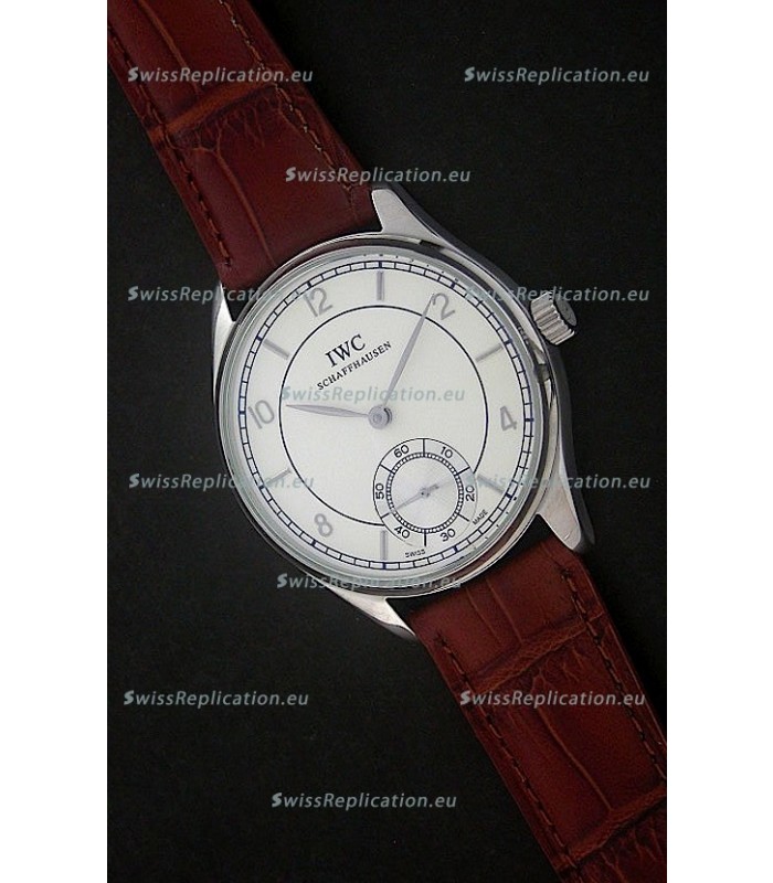 IWC Portuguese FA Jones Japanese Replica Watch in White Dial