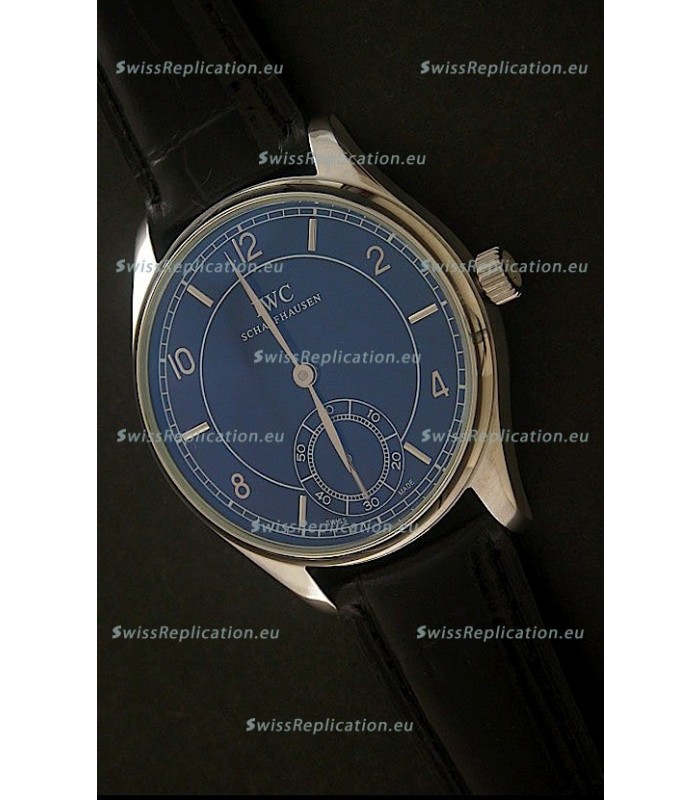 IWC Portuguese FA Jones Japanese Replica Watch in Black Dial