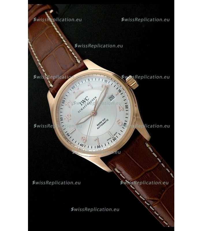IWC Fliegeruhr International Watch Co. Swiss Automatic Rose Gold Watch in White Dial