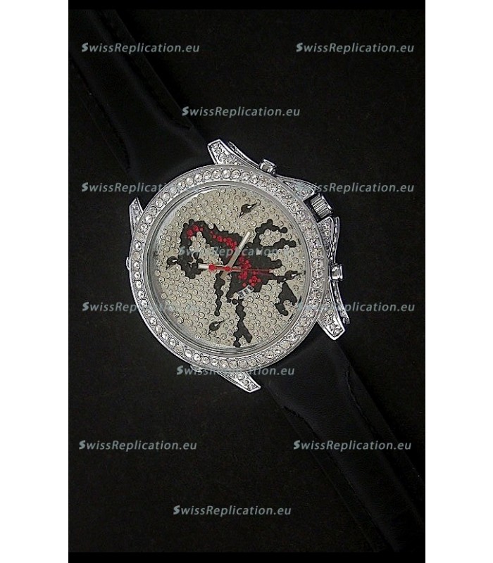 Five Time Zones J&C Clone Watch in Full Diamonds