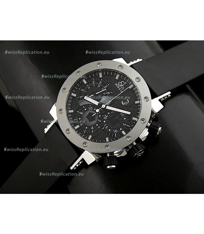 Jacob and Co EPIC II Swiss Watch in Black Carbon Dial
