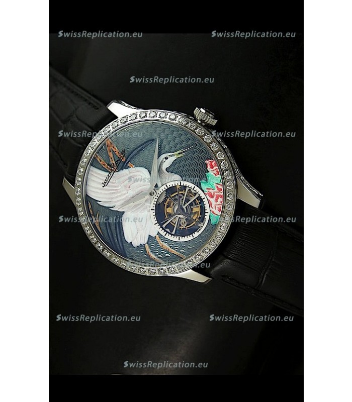 Jaeger LeCoultre Porcelain Crane Flying Tourbillon Watch - MIRROR REPLICA