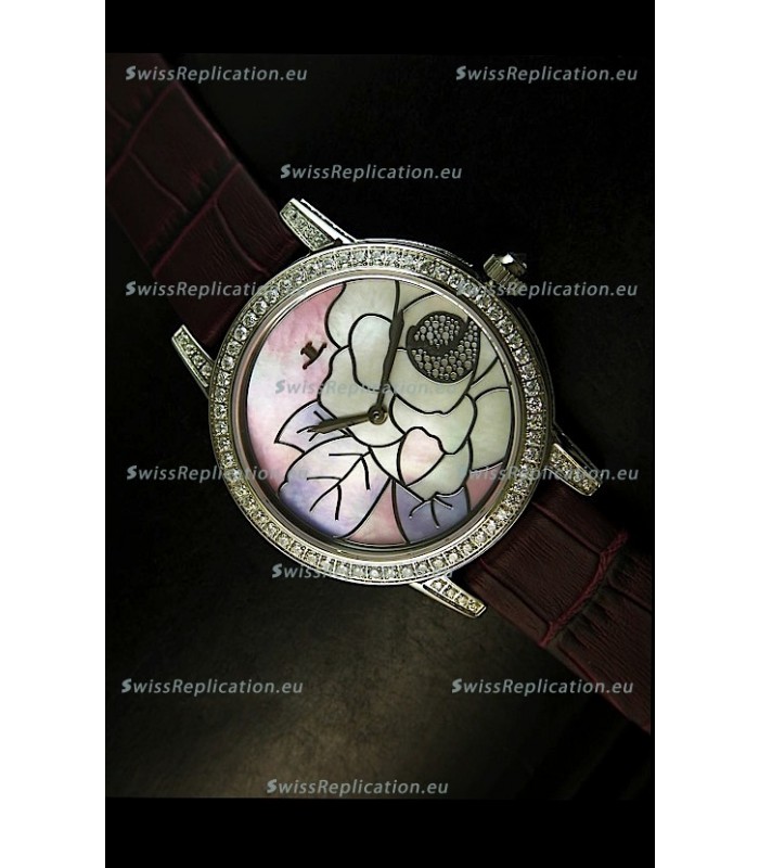 Jaeger LeCoultre Japanese Quartz Movement Ladies Watch - Brown Strap