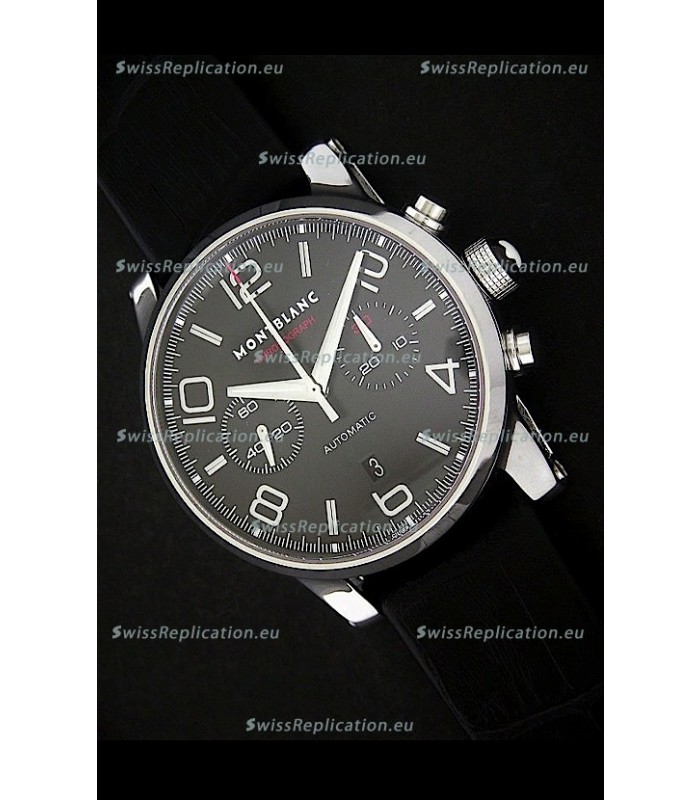 Mont Blanc Meisterstuck Timewalker Swiss Watch in Black Dial