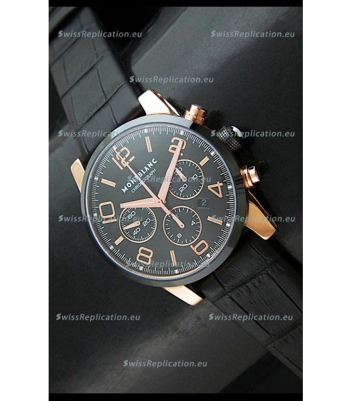 Mont Blanc Timewalker Swiss Watch in Rose Gold Case - Ultimate Mirror Replica