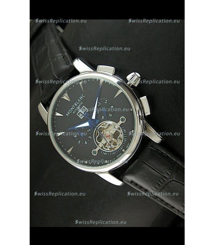 Mont Blanc Flying Tourbillon Japanese Replica Watch in Black Dial