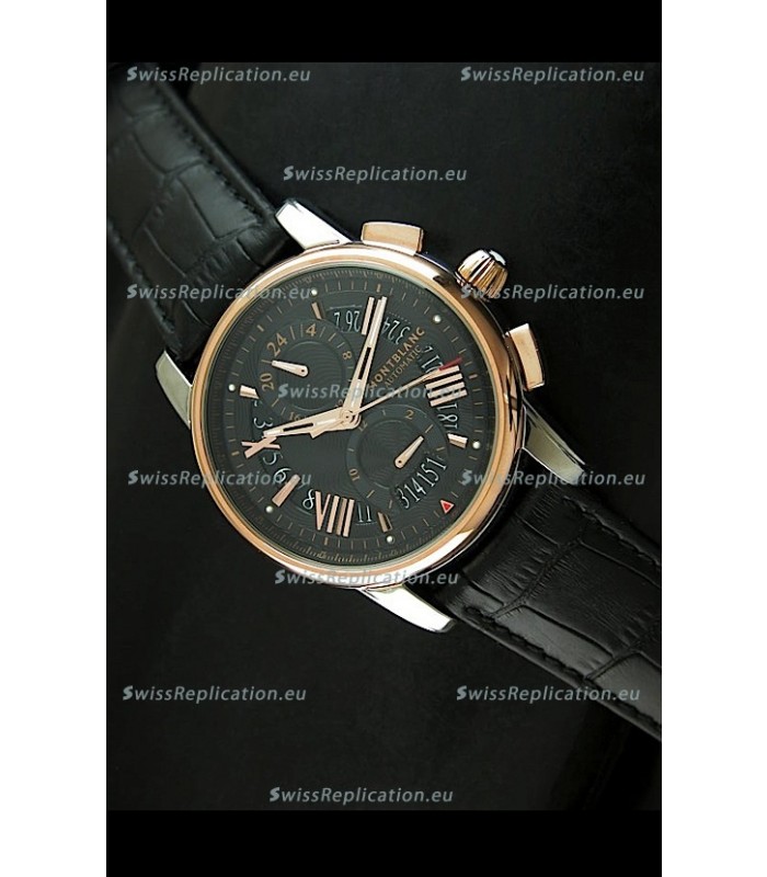 Mont Blanc Automatic Chronograph Japanese Replica Watch Black Dial