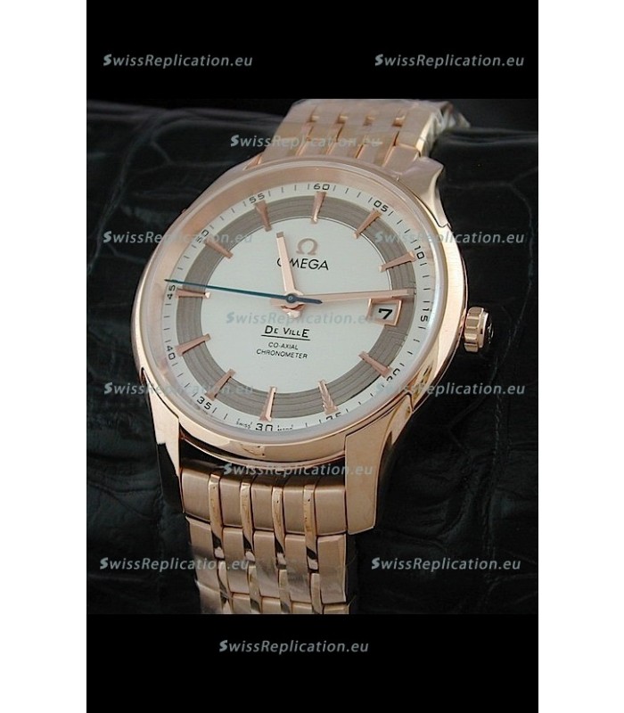 Omega De Ville Hour Vision Watch in Pink Gold Casing