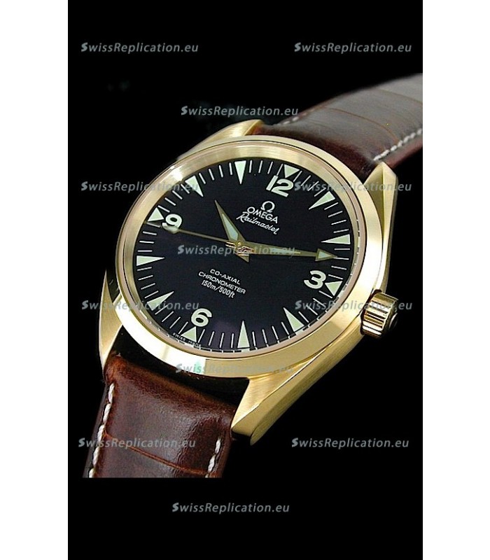 Omega Railmaster Swiss Watch in Rose Gold Casing