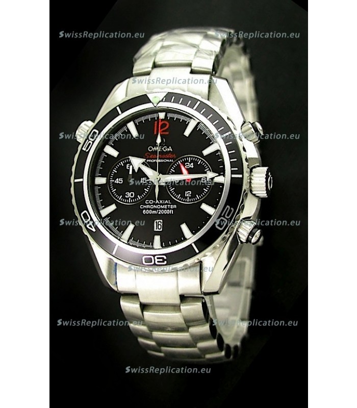 Omega Seamaster Chronometer Japanese Replica Watch in Black Dial
