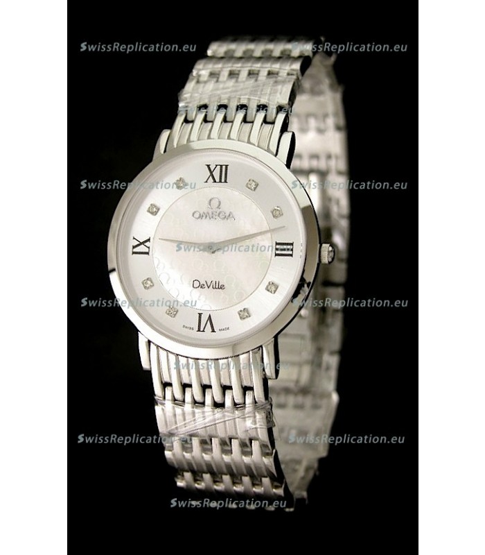 Omega DeVelie Japanese Replica Watch in Diamond Markers