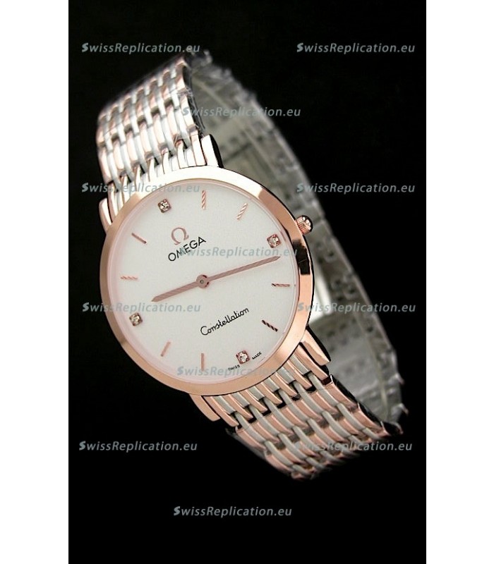 Omega Constellation Japanese Replica Rose Gold Watch