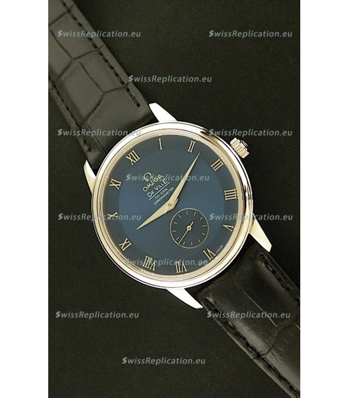 Omega DeVelie Co-Axial Chronometer Japanese Steel Watch in Dark Blue Dial