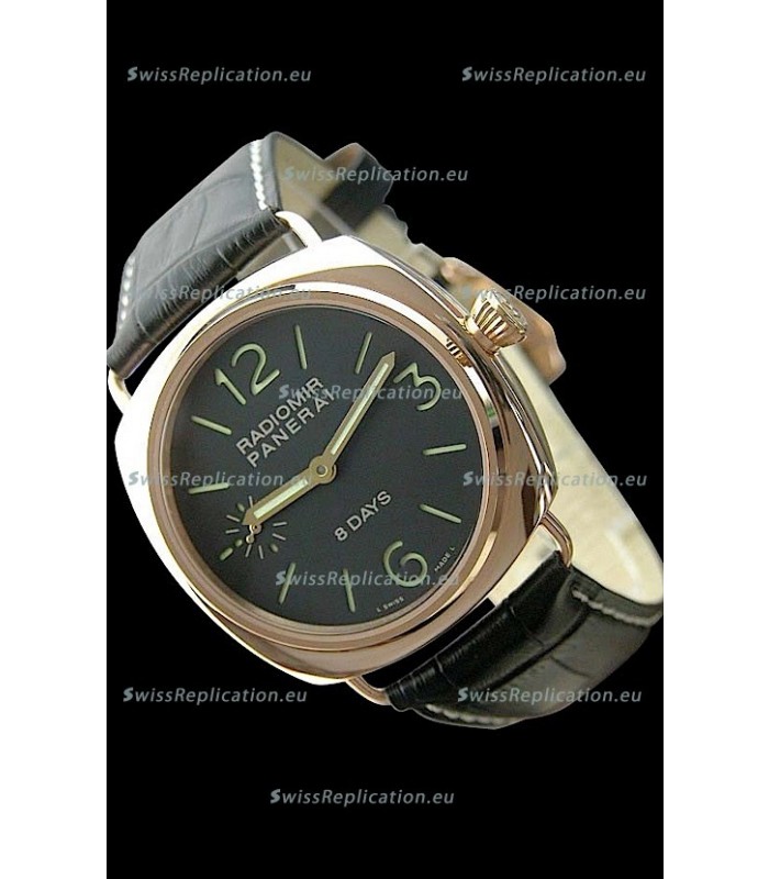 Panerai Radiomir 8 Days Swiss Watch in Pink Gold Case