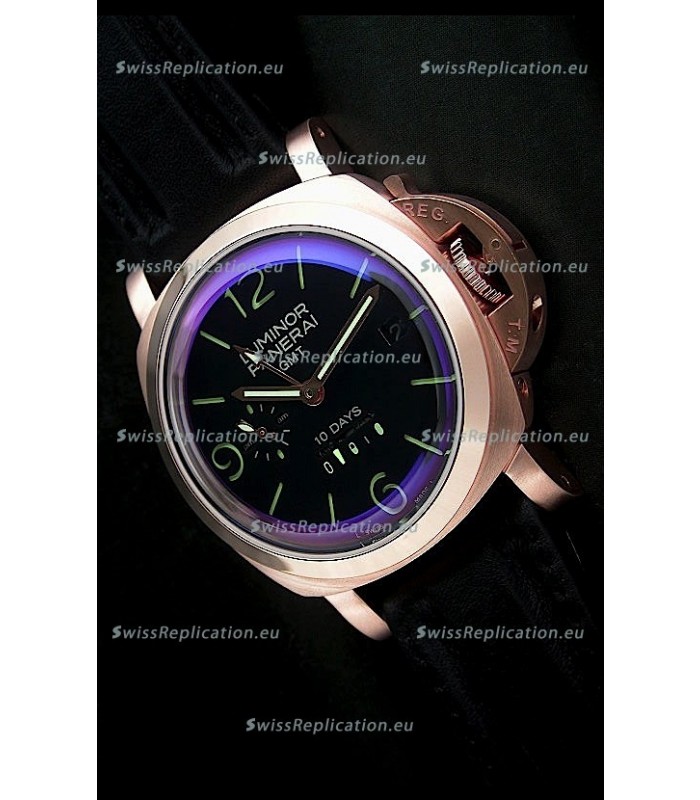 Panerai Luminor GMT 10 Days Swiss Watch in Steel Case