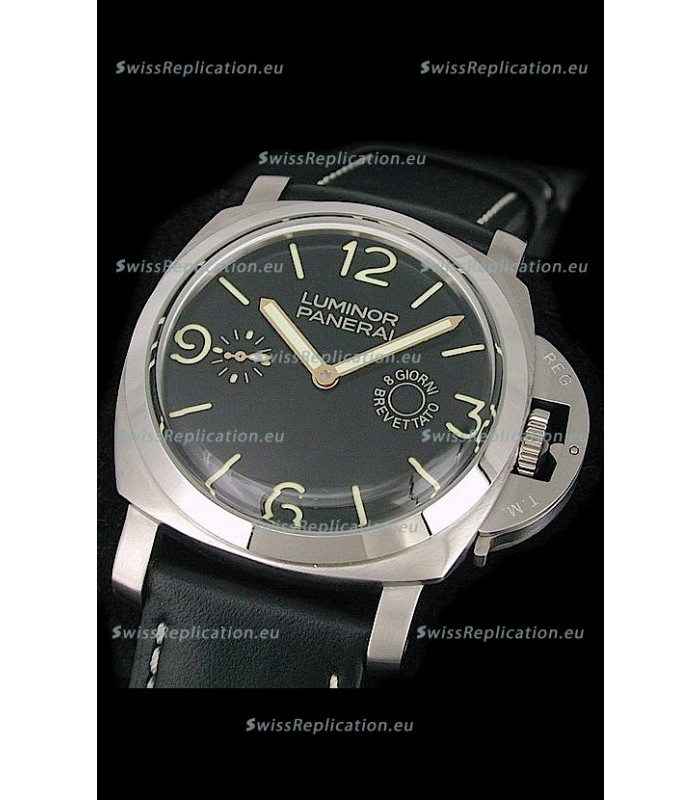 Panerai Luminor 8 Days Swiss Watch in Black Dial