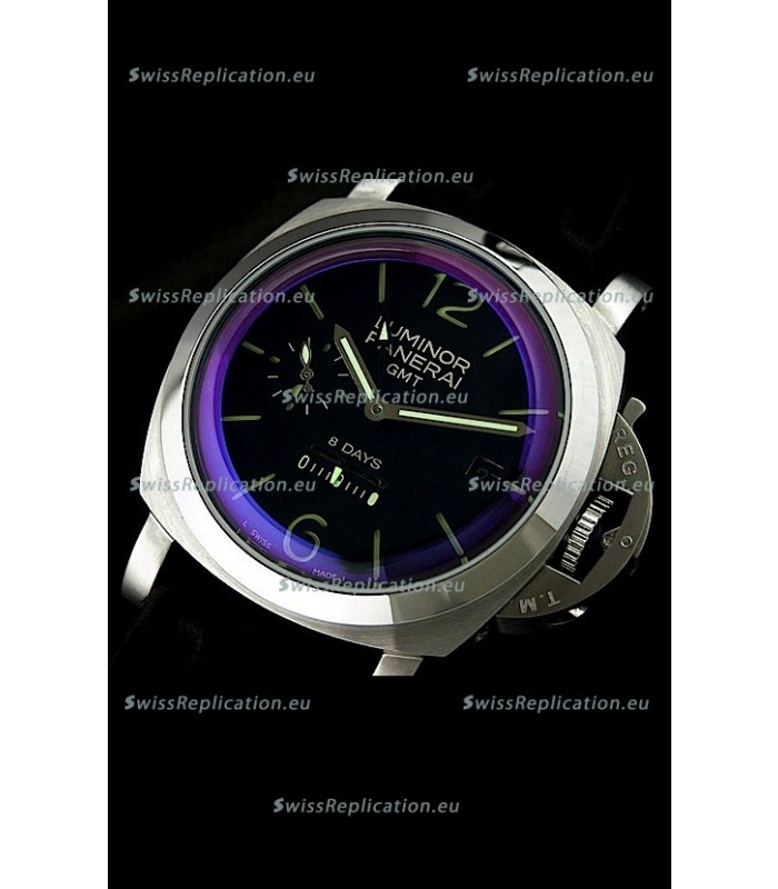 Panerai Luminor GMT 8 Days Watch in Black Dial