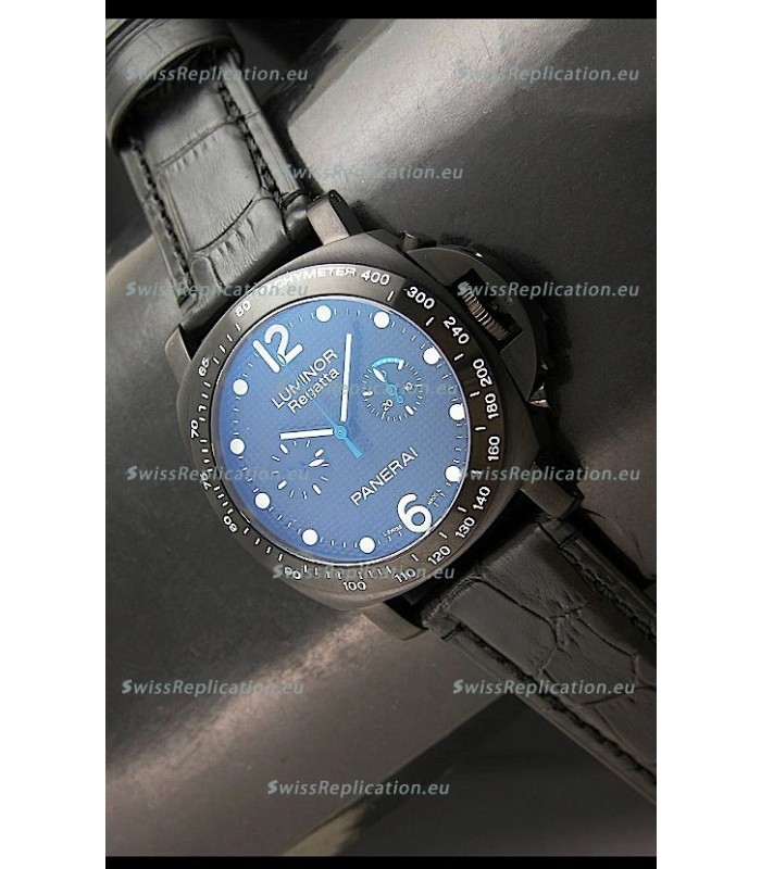 Panerai Luminor Regatta Swiss Watch in PVD Casing Leather Strap