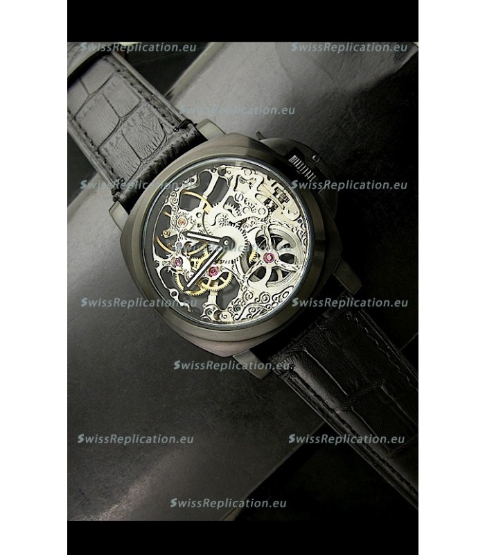 Panerai Radiomir Skeleton Swiss Watch in PVD