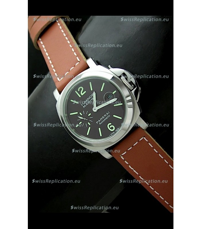 Panerai Luminor Marina Swiss Automatic Steel Watch in Black Dial
