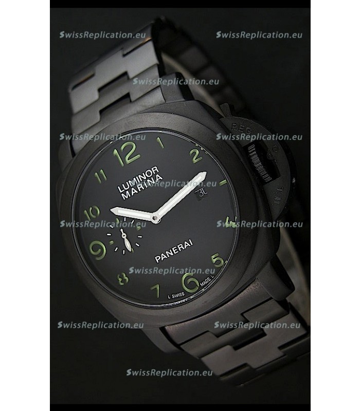 Panerai Luminor Marina Japanese Replica Watch in Green Markers