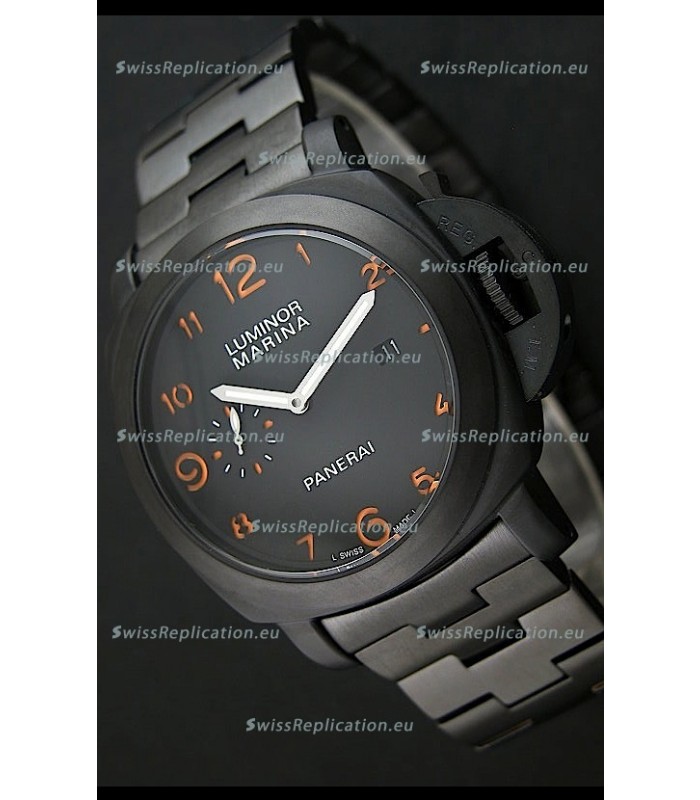 Panerai Luminor Marina Japanese Replica Watch in Orange Markers
