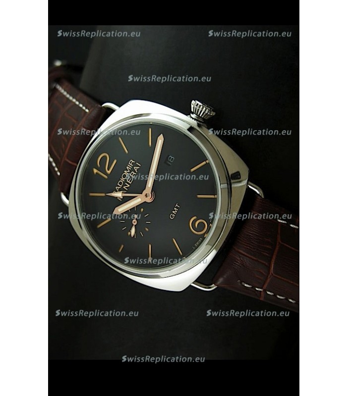 Panerai Radiomir PAM421 GMT Japanese Replica Watch in Black Dial