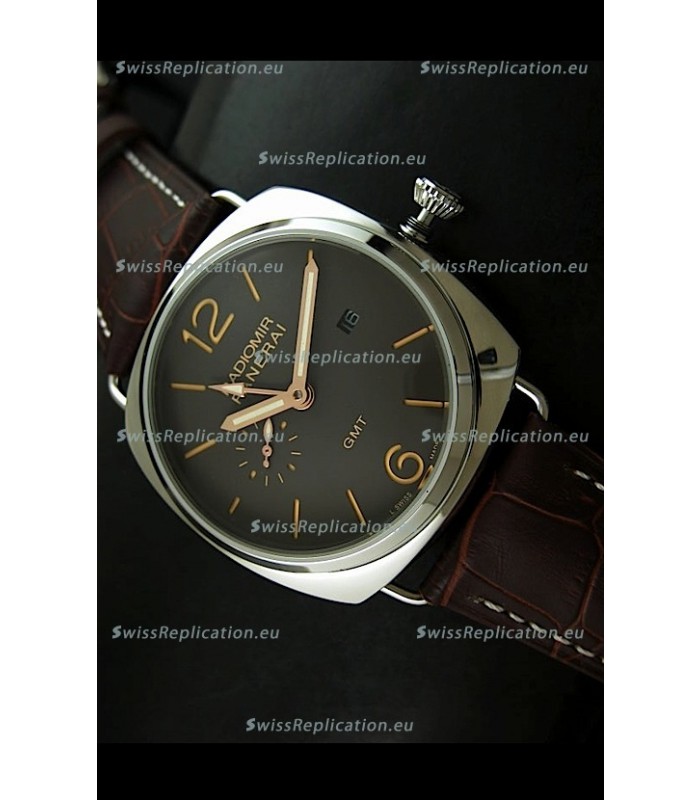 Panerai Radiomir GMT Japanese Replica Watch in Off Black Dial