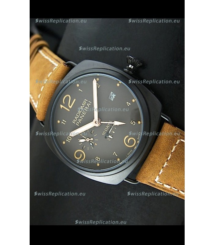 Panerai Radiomir PAM497 10 Days Japanese Replica Watch in PVD Case