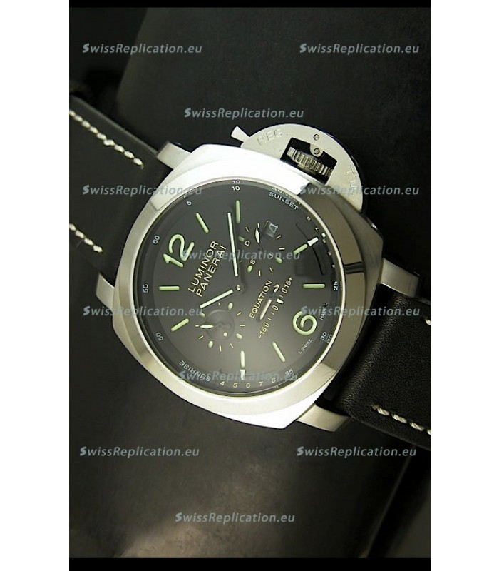 Panerai PAM365 L’Astronomo Luminor 1950 GMT Equation of Time Watch Black Dial Steel