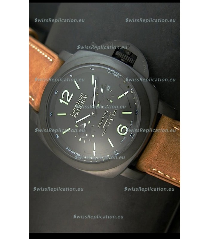 Panerai PAM365 L’Astronomo Luminor 1950 GMT Equation of Time Watch Black Dial PVD