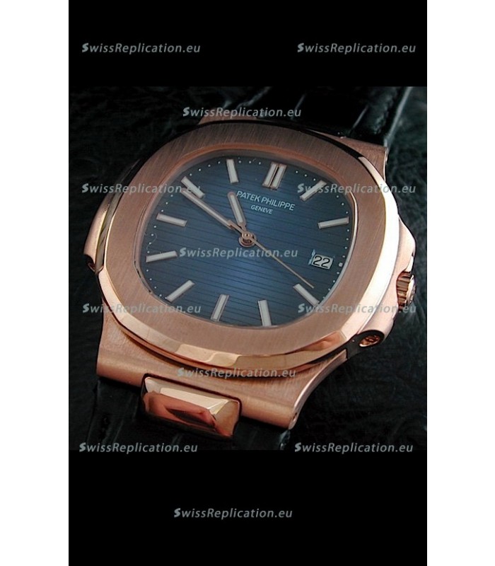 Patek Philippe Geneve Nautilus Swiss Watch in Rose Gold Casing