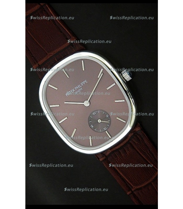 Patek Philippe Mens Golden Elipse Japanese Watch in Brown Dial