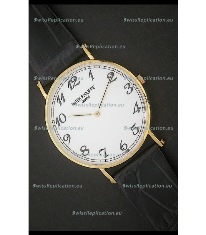 Patek Philippe Calatrava Japanese Quaartz Watch in Yellow Gold