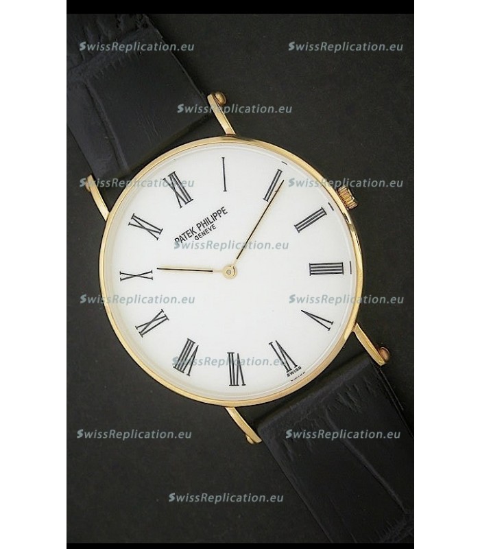Patek Philippe Calatrava Japanese Quaartz Watch in White Dial