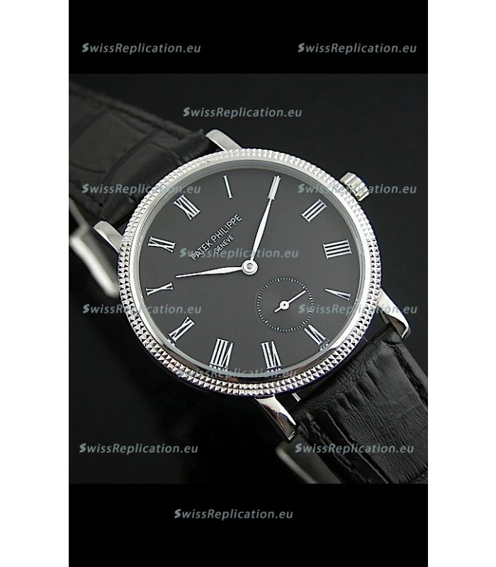 Patek Philippe Calatrava Japanese Mens Watch in Black Dial