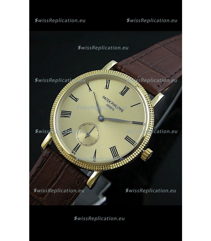 Patek Philippe Calatrava Japanese Mens Watch in Yellow Gold 