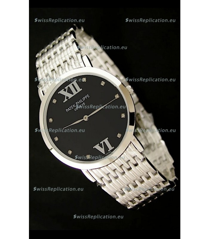 Patek Philippe Geneve Men Japanese Watch in Black Dial