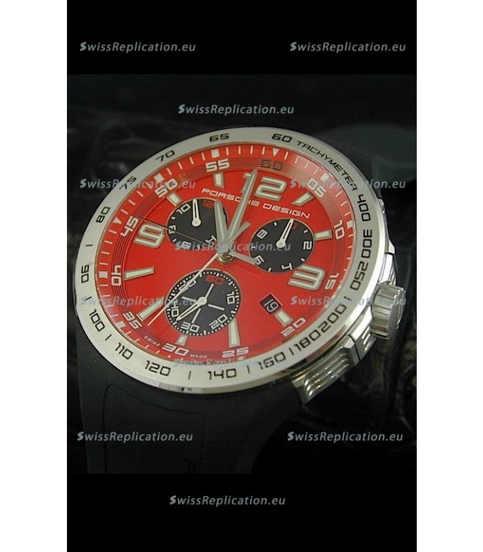 Porsche Design Flat Six P'6320 Japanese Watch in Red Dial