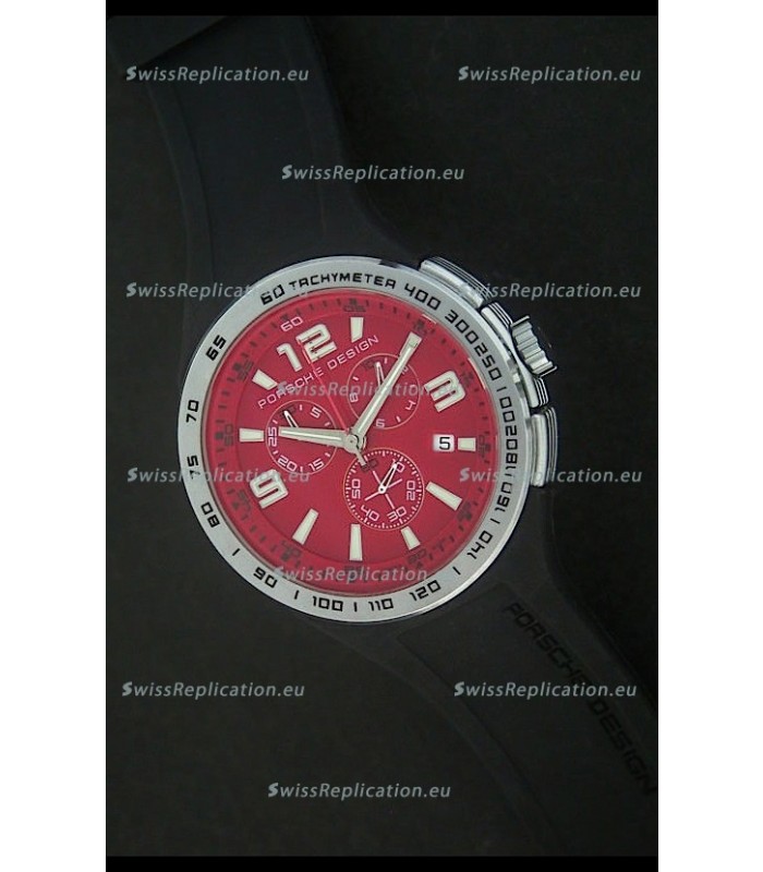 Porsche Design Flat Six P'6320 Japanese Watch in Red Dial