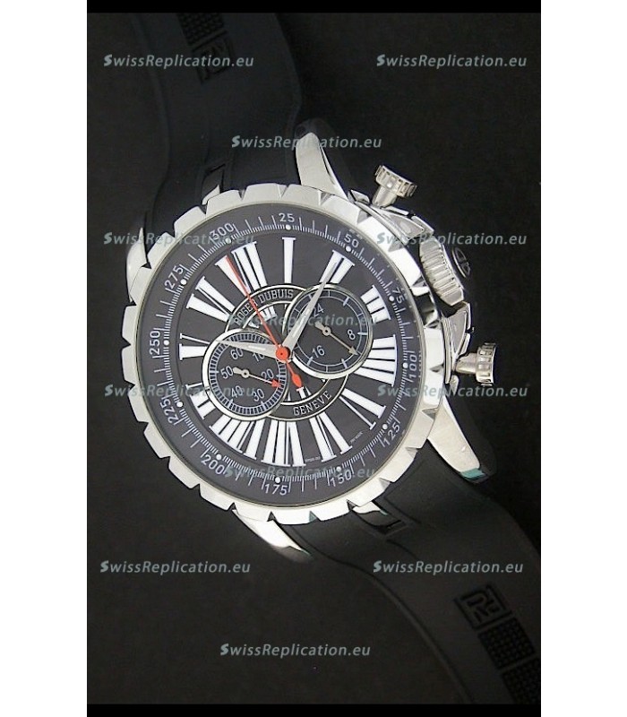 Roger Dubius Excalibur Chronoexcel Japanese Watch in Black Dial