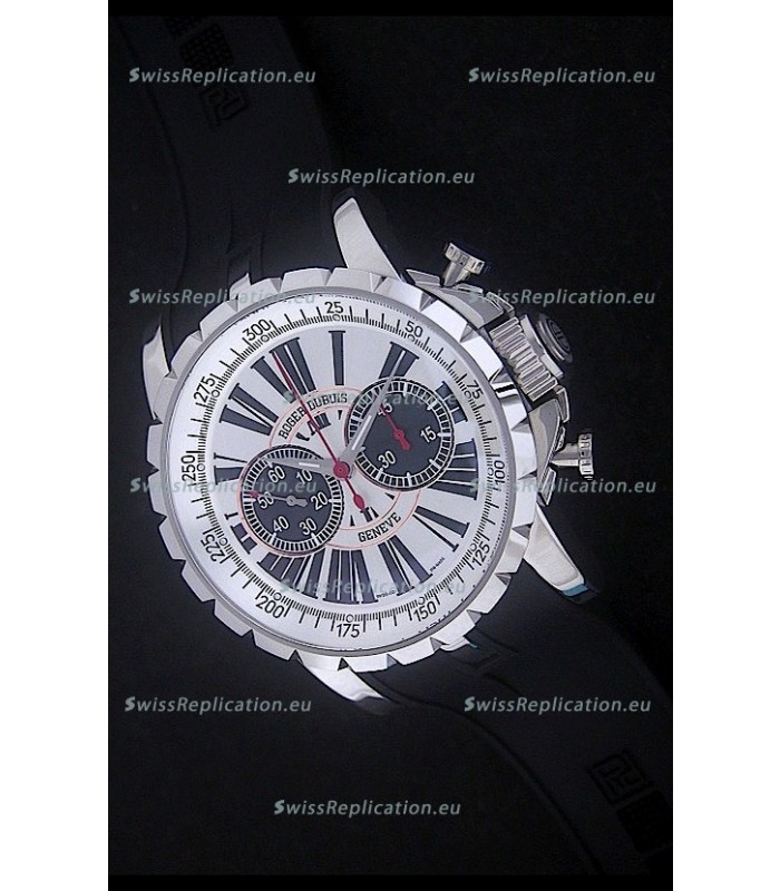 Roger Dubius Excalibur Chronoexcel Swiss Watch in White Dial