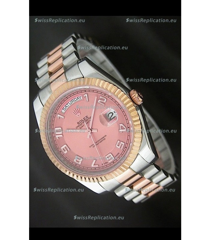 Rolex Oyster Perpetual Day Date II Japanese Replica Watch in Pink Dial